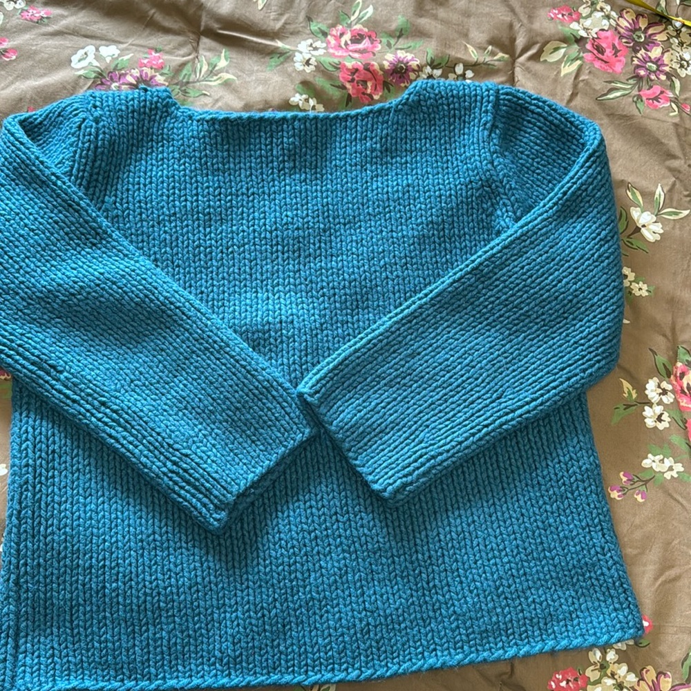 Eddie Bauer sweater.  Size large.  Pit to pit 19.  Top to bottom 19.